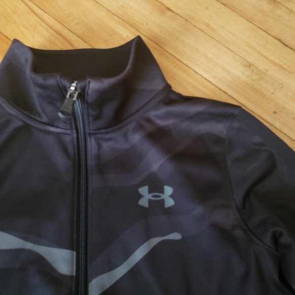 Under Armour Full Zip Jacket Boys Size M  Gray/Black Camouflage - Picture 2 of 9